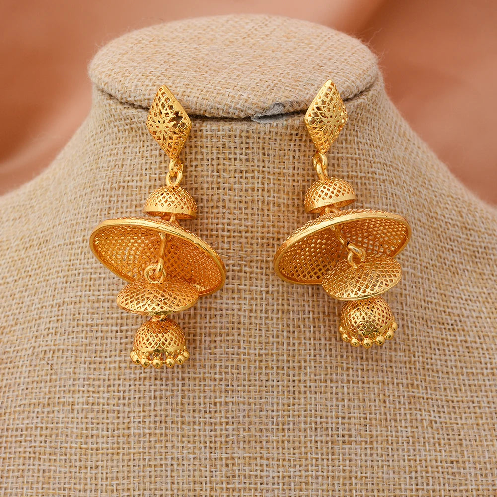 African Gold Coin Drop Earrings | Afrocentric