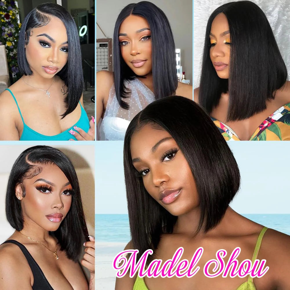 Bob Wig Human Hair | 13x4 HD Lace Front Glueless Pre-Plucked for Black Women | Afrocentric