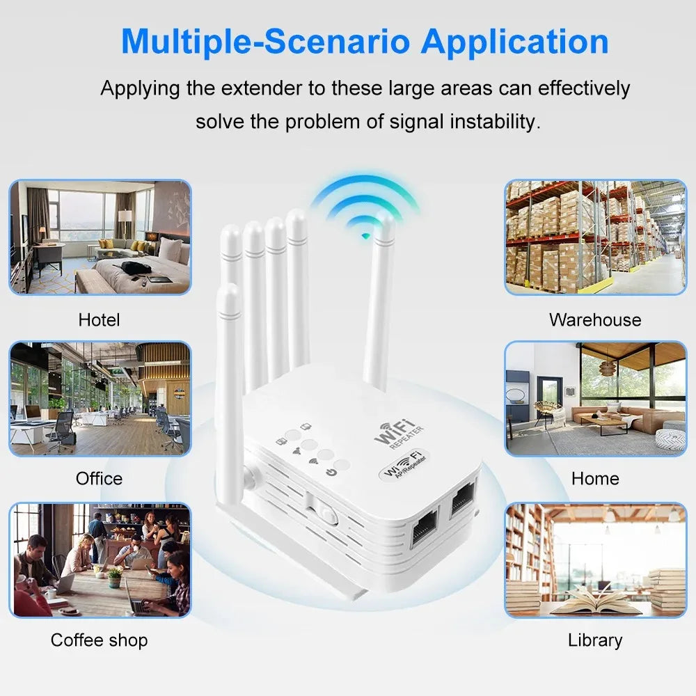 WiFi Repeater Dual Band 1200Mbps | 2.4G & 5G Wireless Signal Booster | Afrocentric