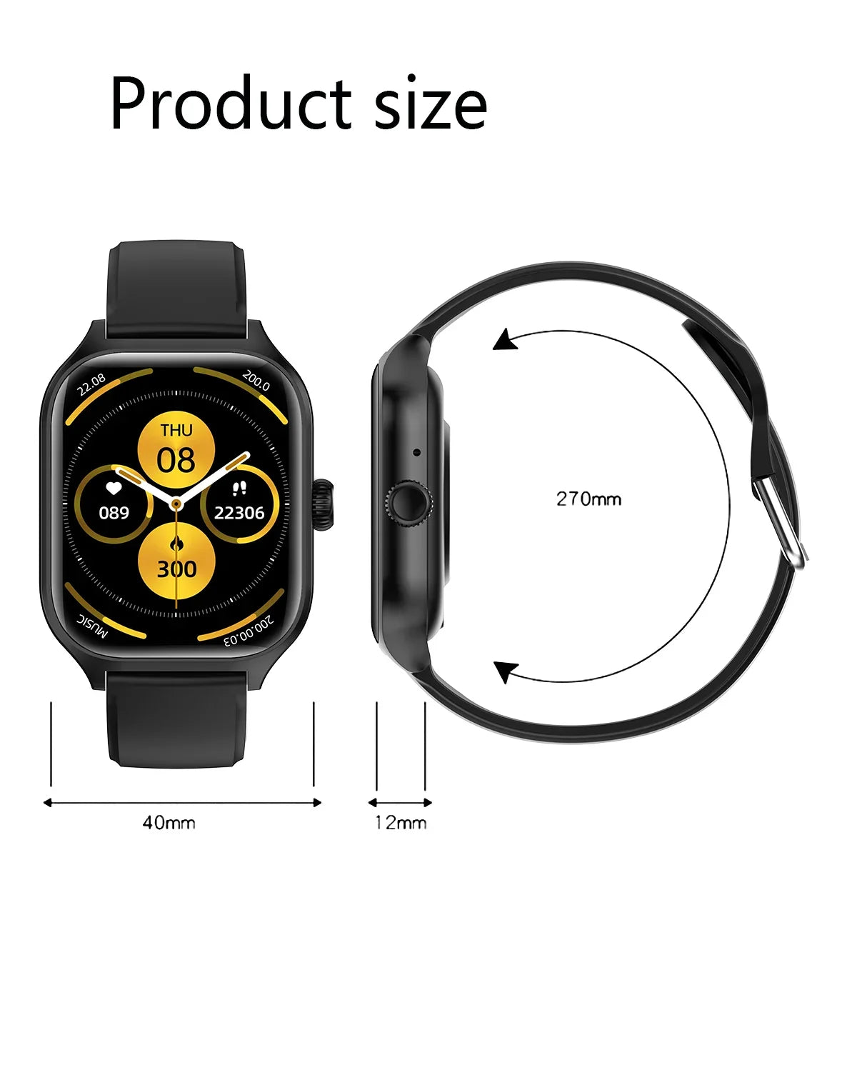 Smart Fitness Watch | Bluetooth Call, Heart Rate, Sleep Tracker & 2.01" Display | Afrocentric