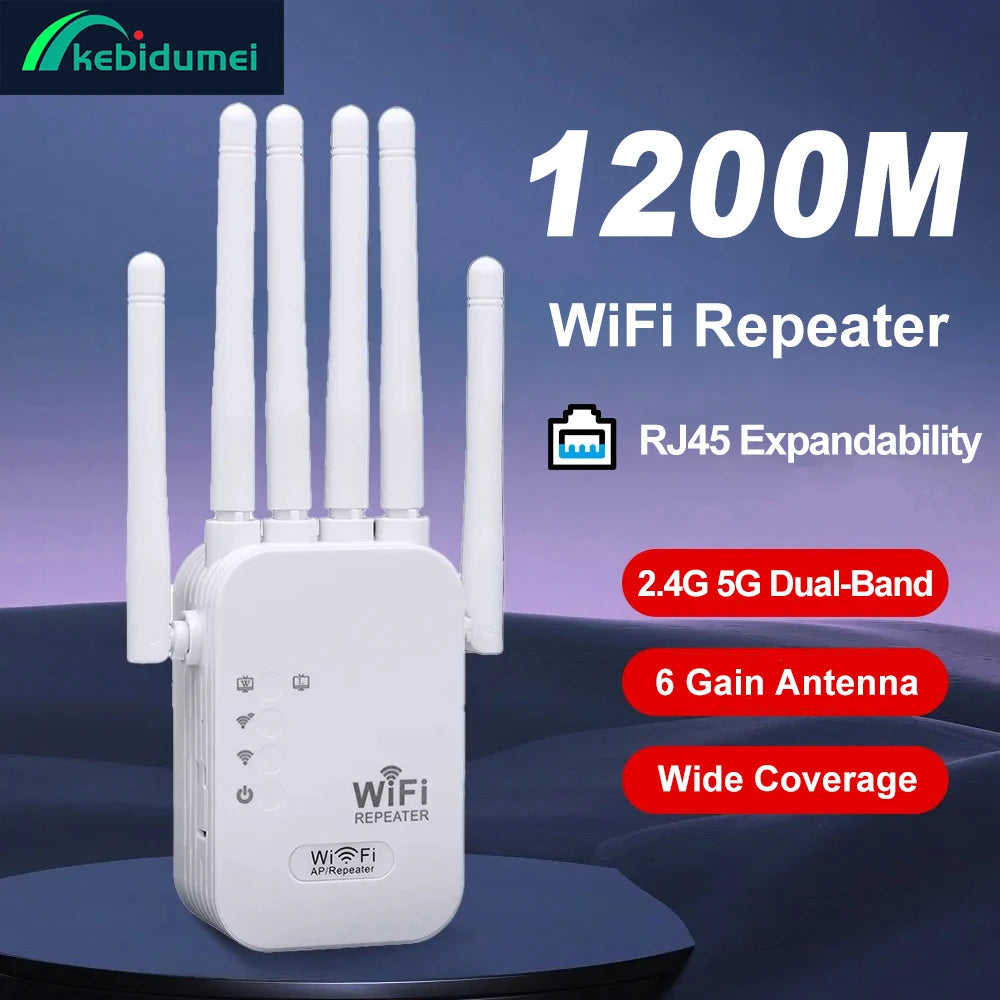 WiFi Repeater Dual Band 1200Mbps | 2.4G & 5G Wireless Signal Booster | Afrocentric