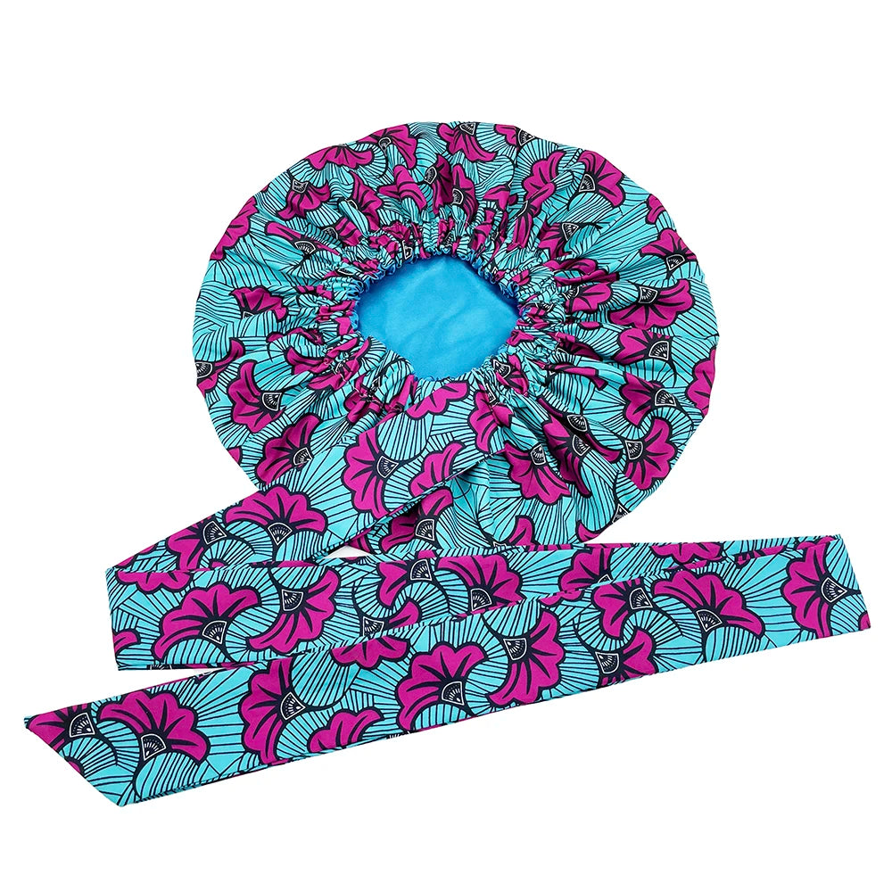 Ankara Print Satin Sleep Bonnet double layer-5 | Afrocentric