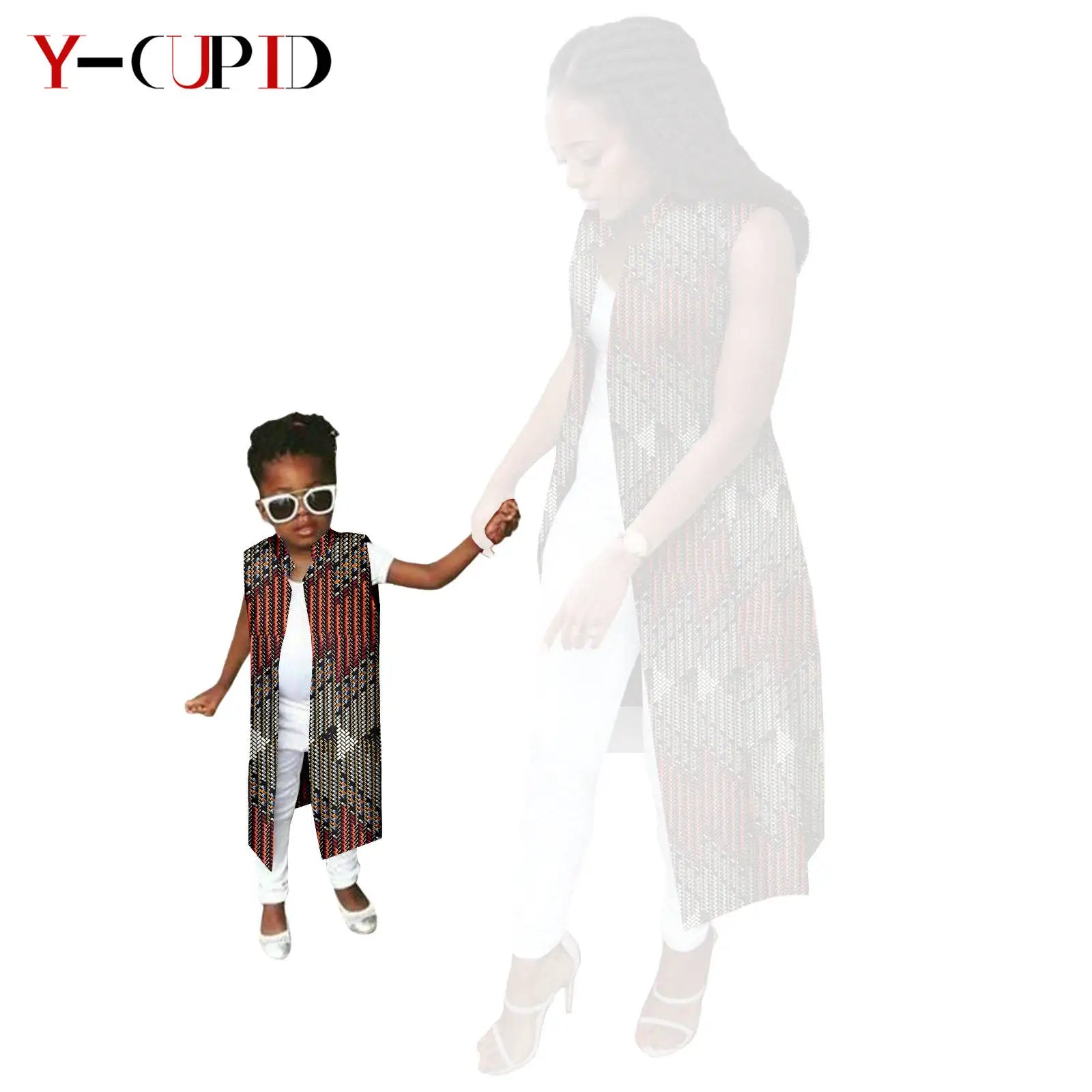 African Print Long Vest for Women and Girls Dashiki Summer Cotton Ankara Mother Jacket Outfits Matching Daughter Clothes 24F041 527 Daughter | Afrocentric