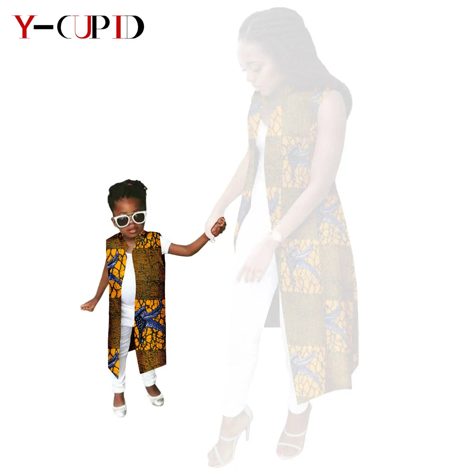 African Print Long Vest for Women and Girls Dashiki Summer Cotton Ankara Mother Jacket Outfits Matching Daughter Clothes 24F041 771 Daughter | Afrocentric