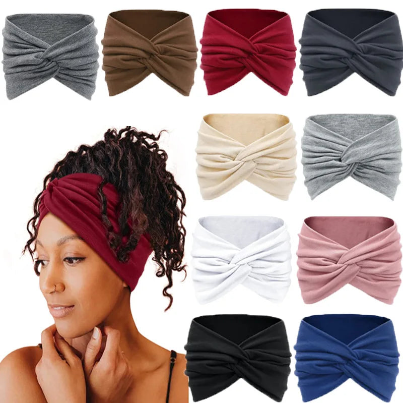 Wide Sports Headband | Elastic Yoga & Workout Hair Band for Women | Afrocentric