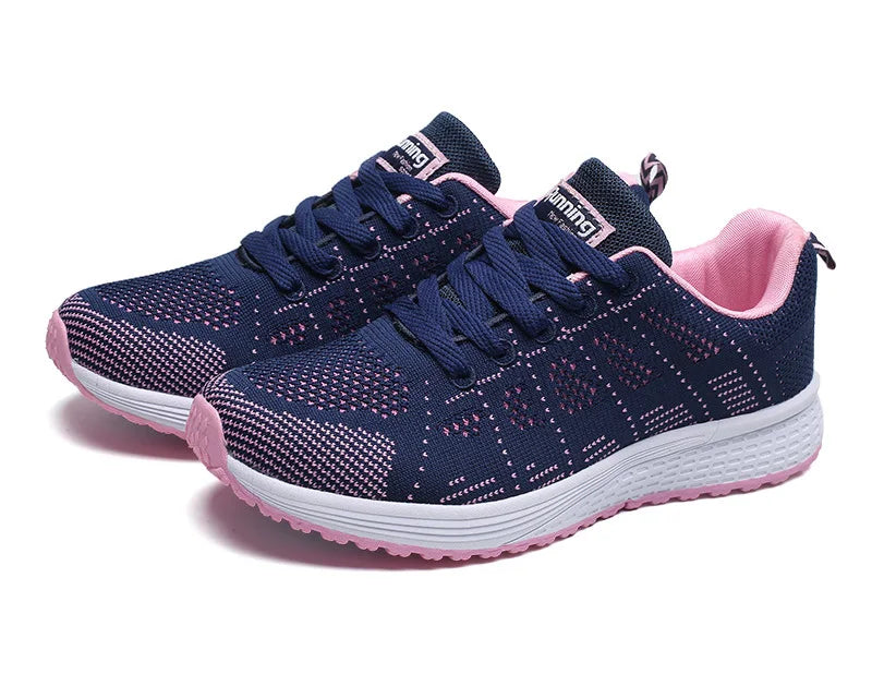 Women Casual Breathable Mesh Flat Sneakers - Lightweight Walking Gym Shoes | Afrocentric