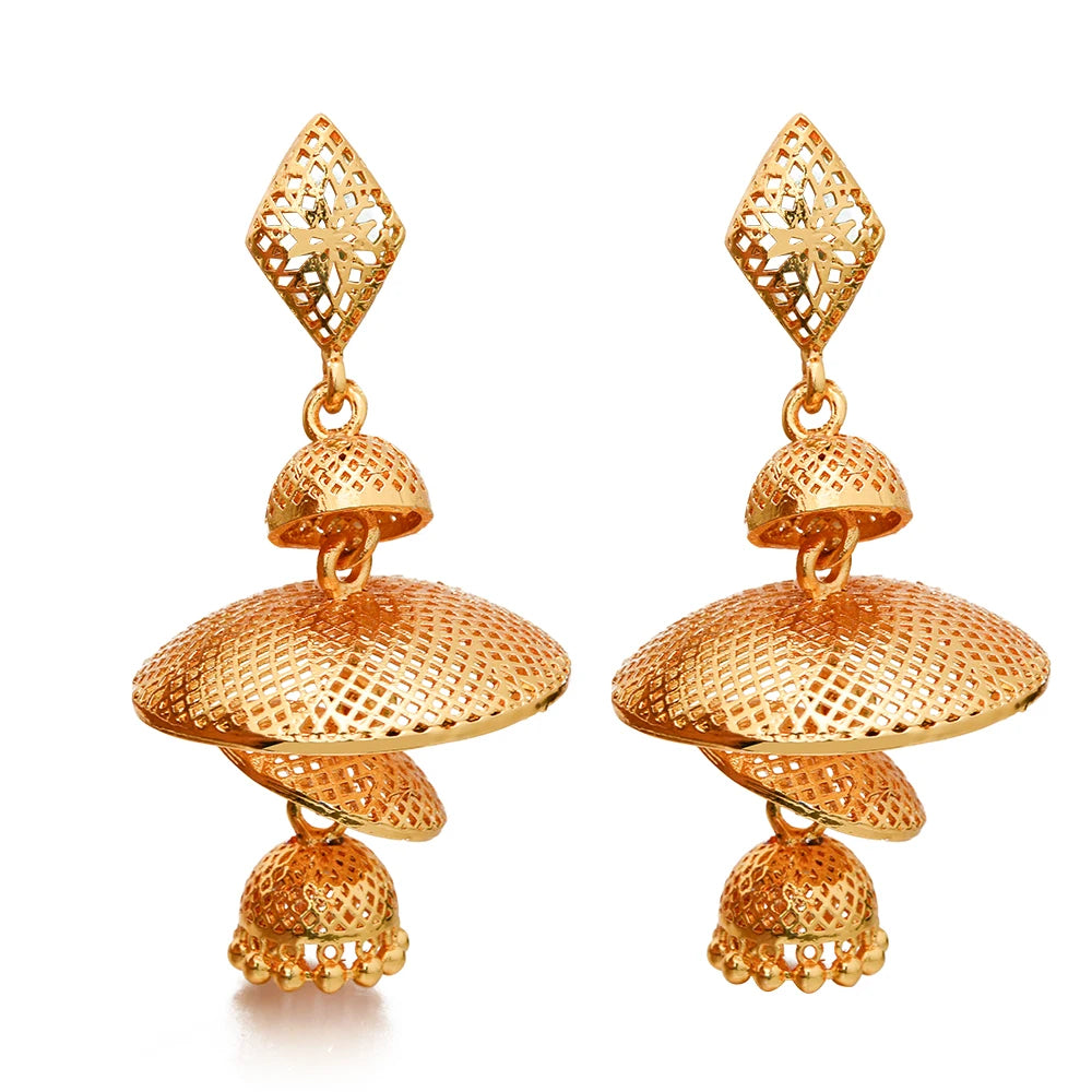 African Gold Coin Drop Earrings | Afrocentric
