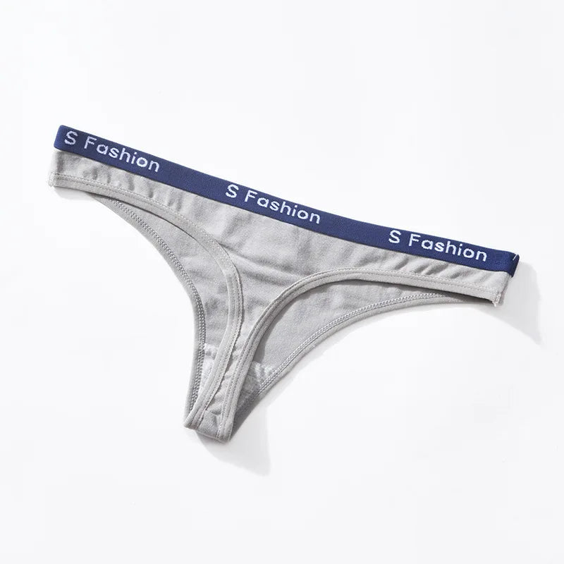 Women's Low-Waist Cotton Thong Panties | Soft & Comfortable | M–XL GY | Afrocentric