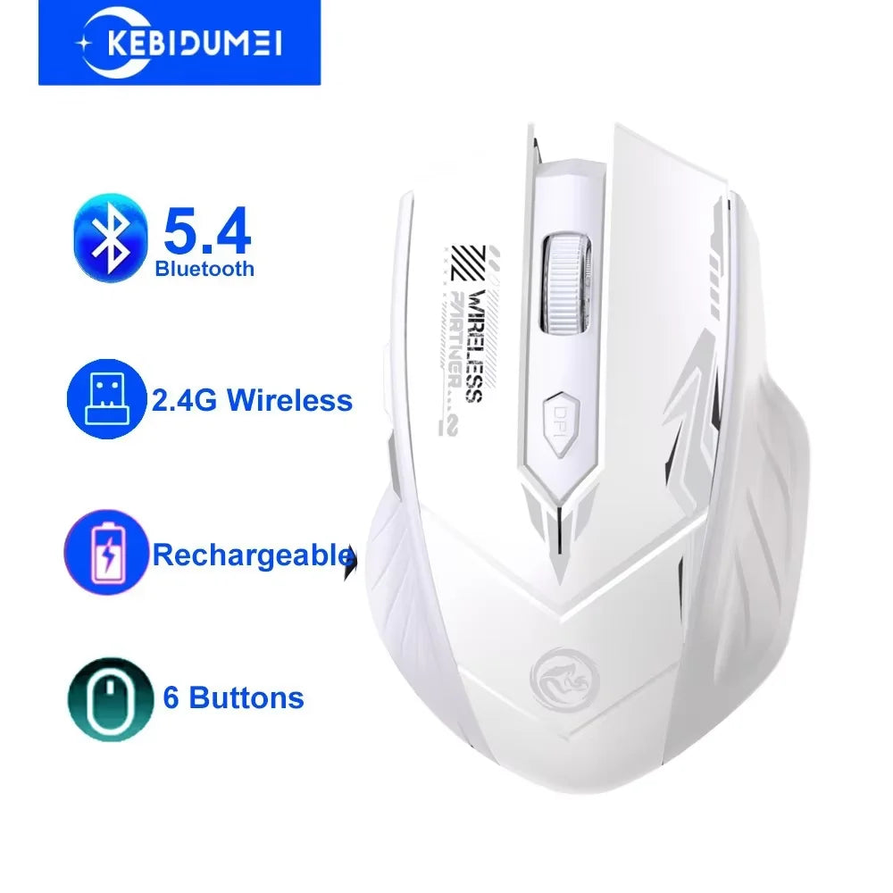 Bluetooth 5.4 Dual-Mode Wireless Mouse | 6 Buttons | Rechargeable | PC & Mac black China Mainland | Afrocentric