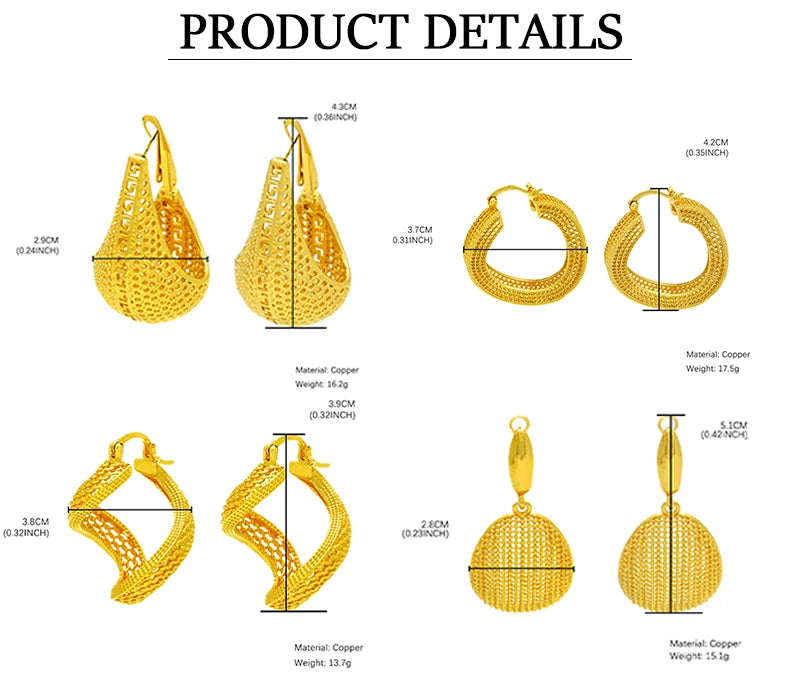 African Gold Round Statement Earrings | Afrocentric
