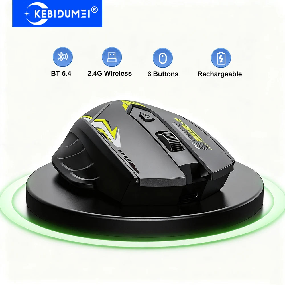 Bluetooth 5.4 Dual-Mode Wireless Mouse | 6 Buttons | Rechargeable | PC & Mac | Afrocentric