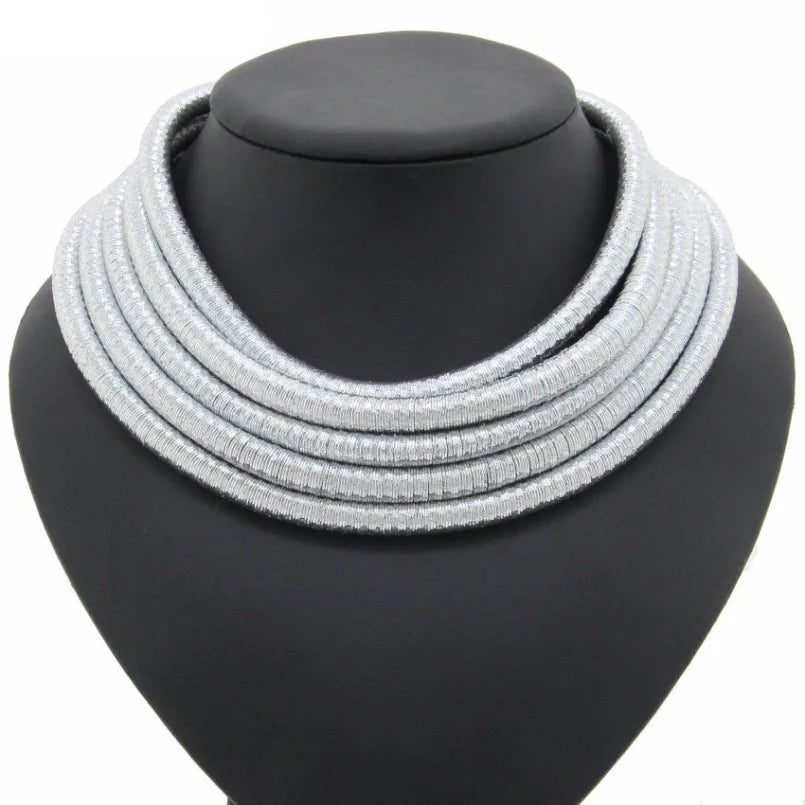 African Geometric Collar Necklace | Bold Statement Torque for Women | Afrocentric