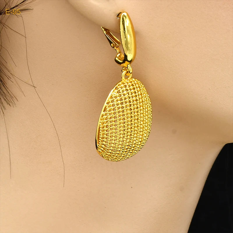 African Gold Round Statement Earrings | Afrocentric