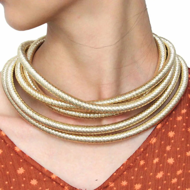African Geometric Collar Necklace | Bold Statement Torque for Women | Afrocentric