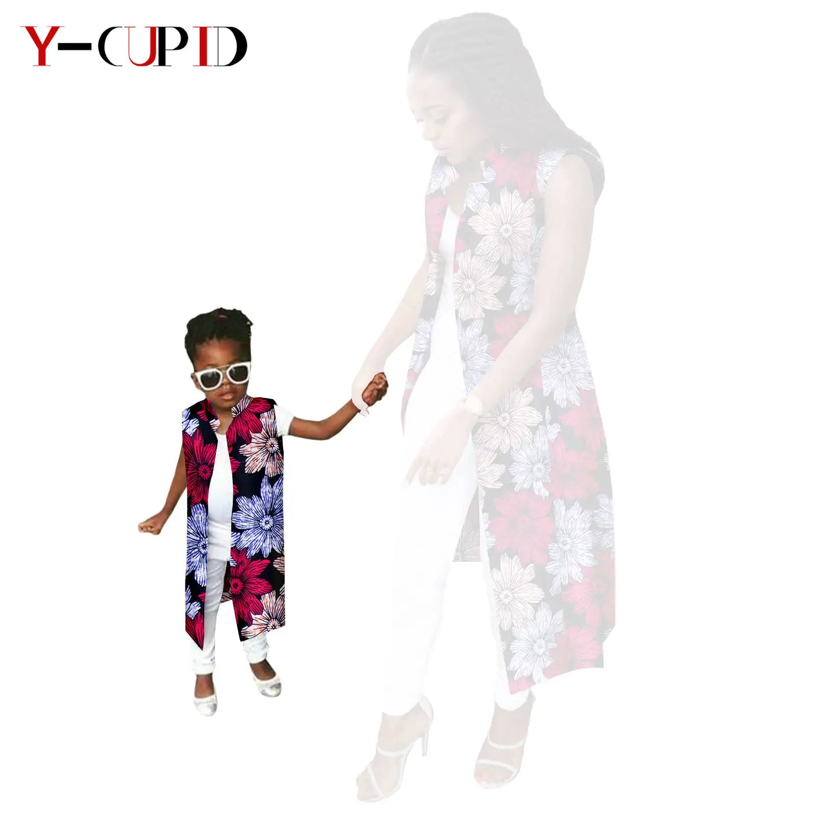 African Print Long Vest for Women and Girls Dashiki Summer Cotton Ankara Mother Jacket Outfits Matching Daughter Clothes 24F041 775 Daughter | Afrocentric