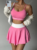 Women's 2-Piece Yoga & Fitness Set | Sports Bra + Skirt | Quick-Dry Sportswear Pink China Mainland | Afrocentric