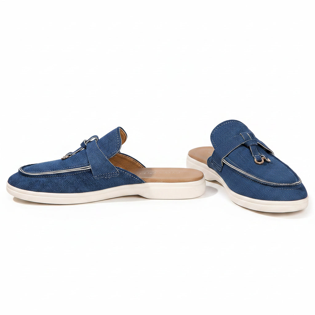2024 Women's Slip-On Sneakers - Flat Casual Loafers Plus Size Vulcanized Walking Shoes dark blue | Afrocentric