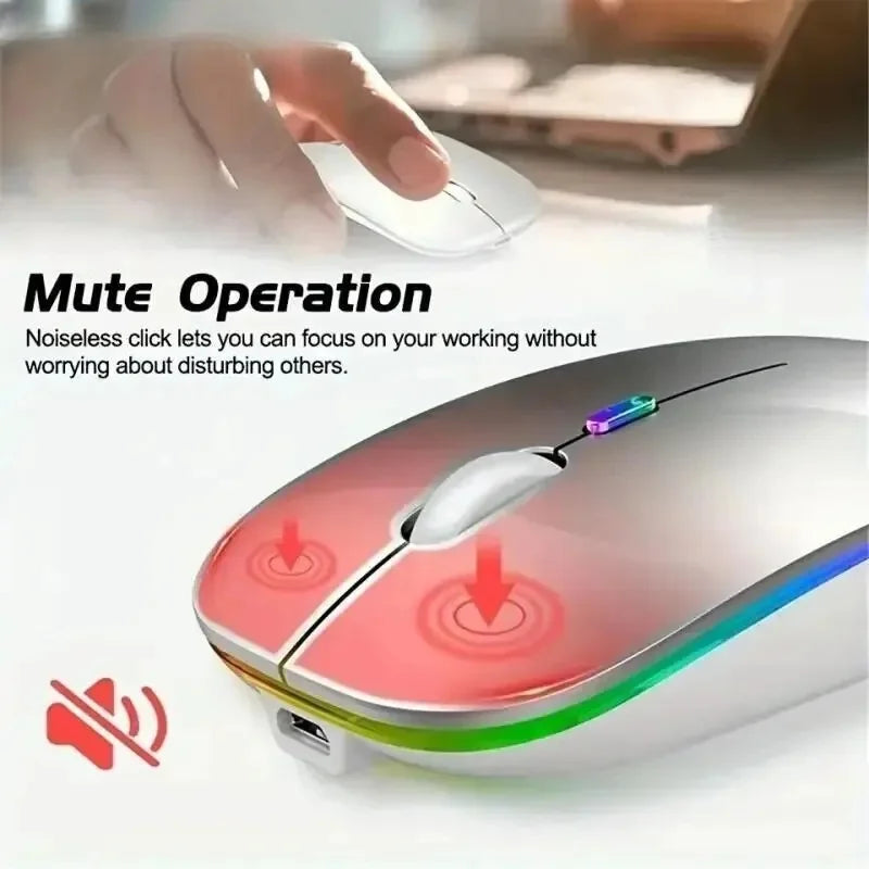 Wireless Rechargeable Silent Mouse | Bluetooth & 2.4GHz | 1600 DPI | Afrocentric