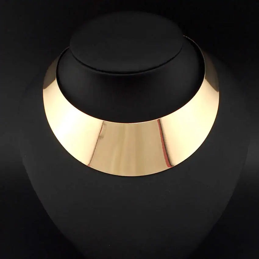 African Geometric Collar Necklace | Bold Statement Torque for Women 2201 Gold Color | Afrocentric