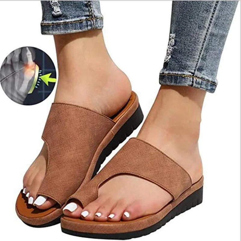 Women Summer Orthopedic Sandals - Comfy Platform Flat Bunion Corrector Slippers | Afrocentric