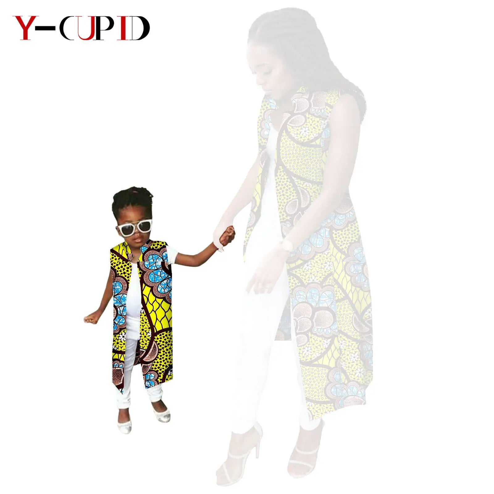 African Print Long Vest for Women and Girls Dashiki Summer Cotton Ankara Mother Jacket Outfits Matching Daughter Clothes 24F041 619 Daughter | Afrocentric
