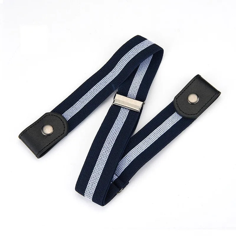 Invisible Elastic Belt | Traceless No-Show Waist Belt for Jeans, Trousers & More Blue | Afrocentric
