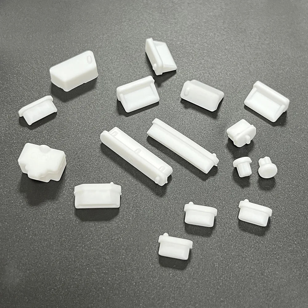 Silicone Laptop Port Dust Plugs | 16-Piece Universal Anti-Dust Cover Set WHITE | Afrocentric