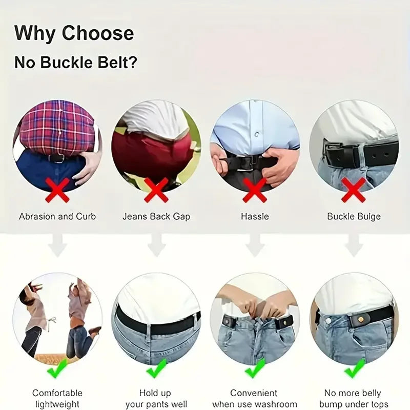 Invisible Elastic Belt | Traceless No-Show Waist Belt for Jeans, Trousers & More | Afrocentric