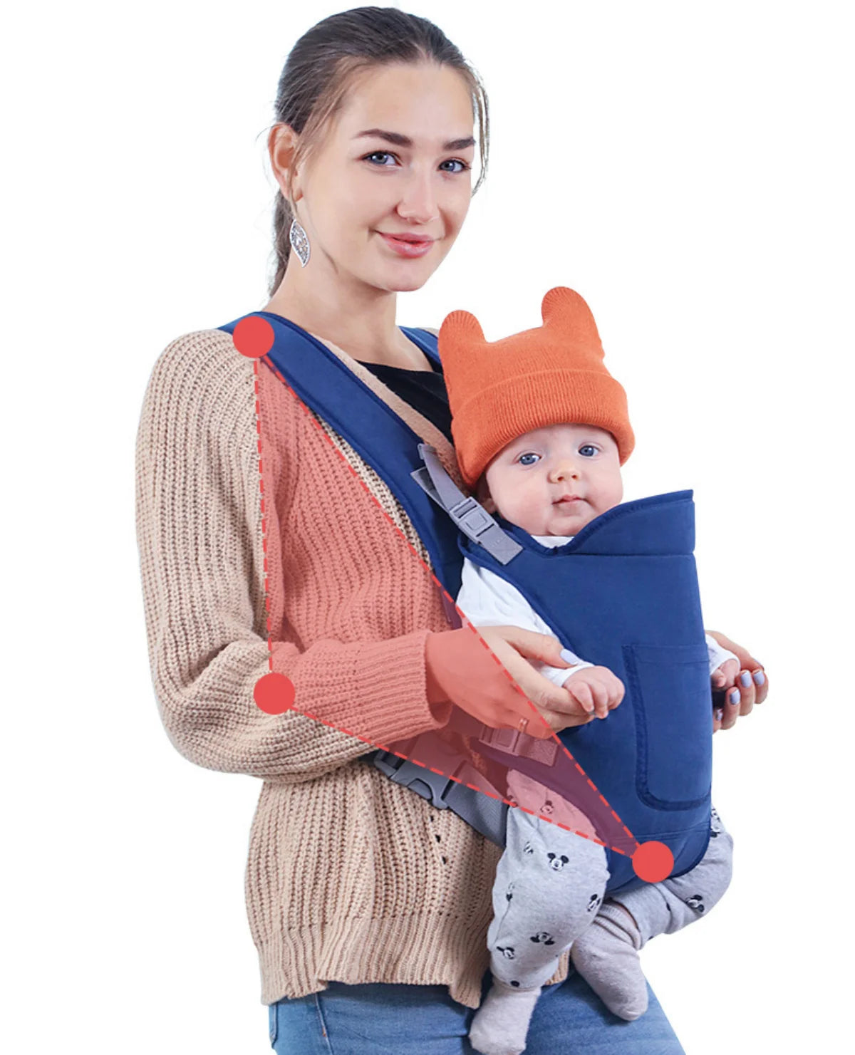 4-in-1 Ergonomic Baby Carrier Backpack - Breathable Infant Sling with Hipseat & Waist Belt | Afrocentric
