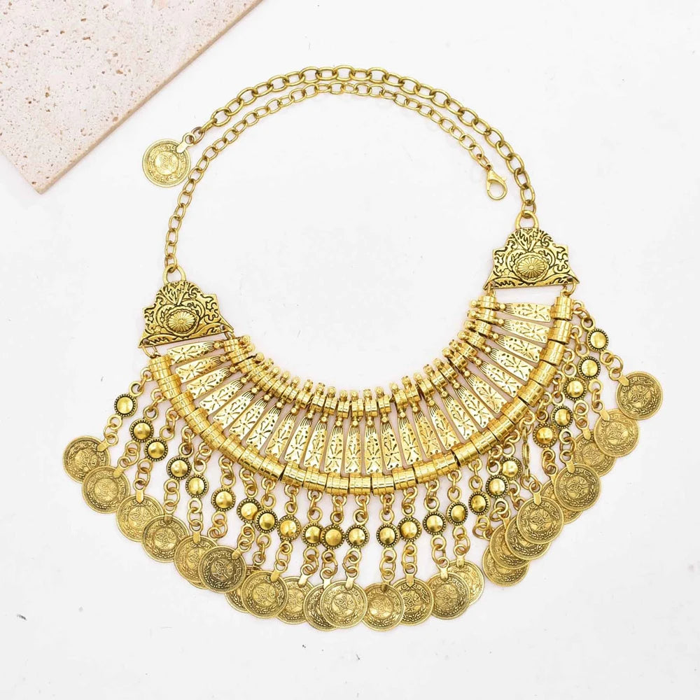 Boho Coin Tassel Choker | Afrocentric
