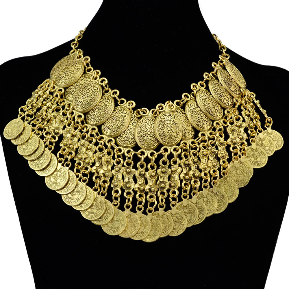 Boho Coin Tassel Choker | Afrocentric