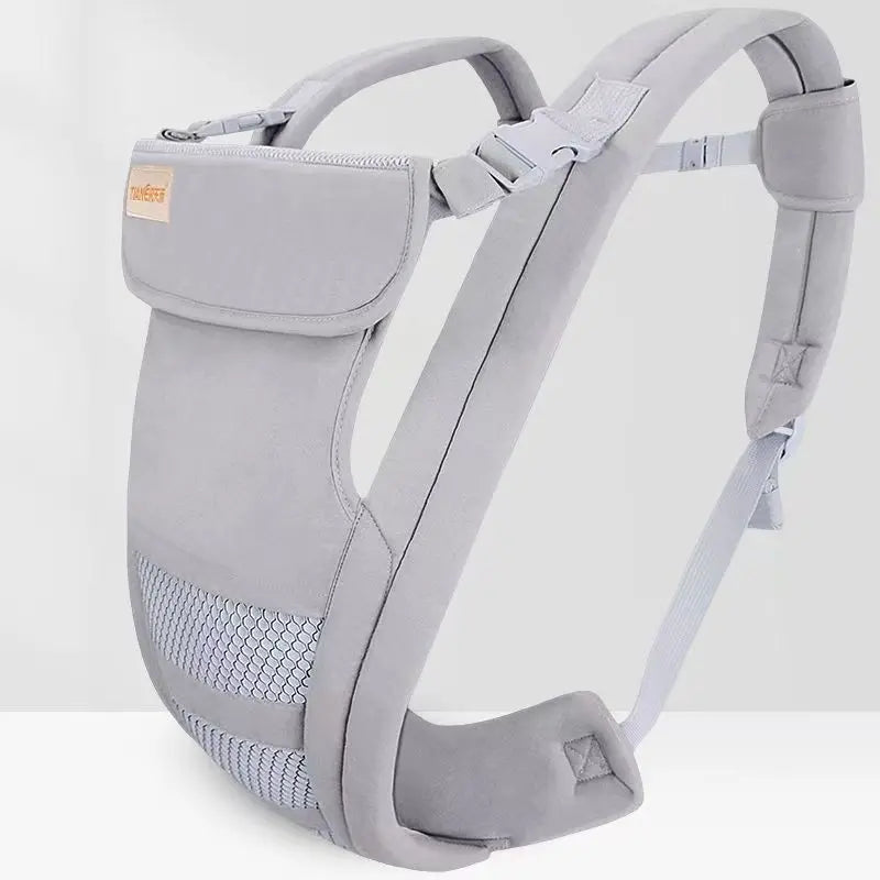 4-in-1 Ergonomic Baby Carrier Backpack - Breathable Infant Sling with Hipseat & Waist Belt Gray Style 2 | Afrocentric
