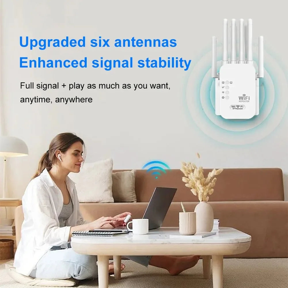 WiFi Repeater Dual Band 1200Mbps | 2.4G & 5G Wireless Signal Booster | Afrocentric