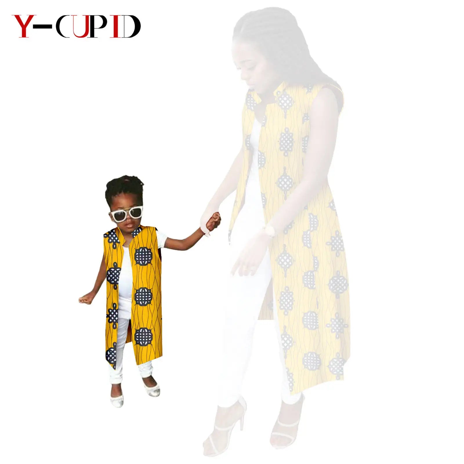 African Print Long Vest for Women and Girls Dashiki Summer Cotton Ankara Mother Jacket Outfits Matching Daughter Clothes 24F041 769 Daughter | Afrocentric