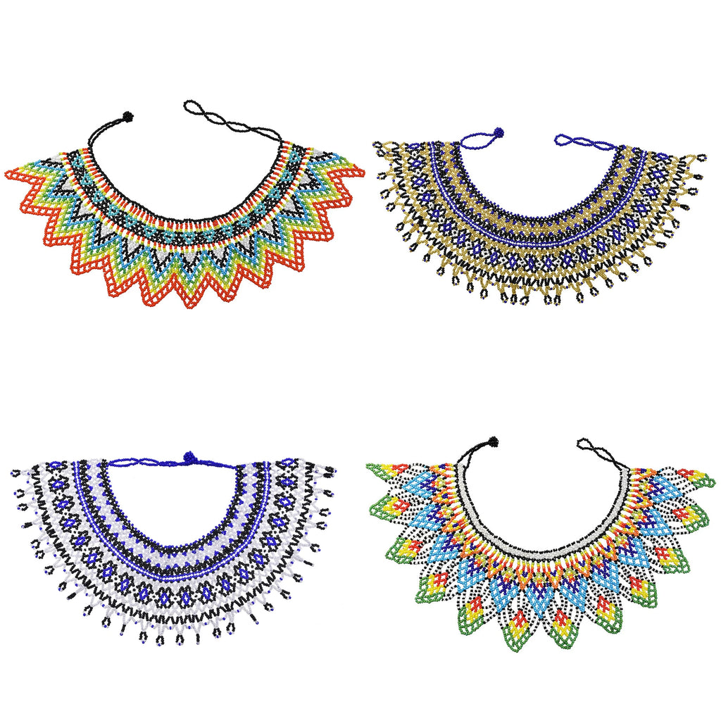 African Tribal Beaded Choker Necklace | Handmade Resin Bib | Afrocentric