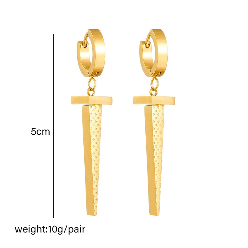 Geometric Crystal Stud Earrings | Stainless Steel Boho Fashion Jewellery | Afrocentric