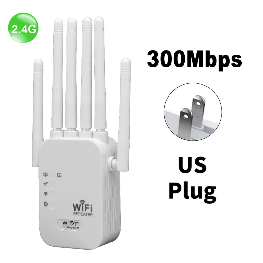 WiFi Repeater Dual Band 1200Mbps | 2.4G & 5G Wireless Signal Booster 300Mbps US Plug | Afrocentric