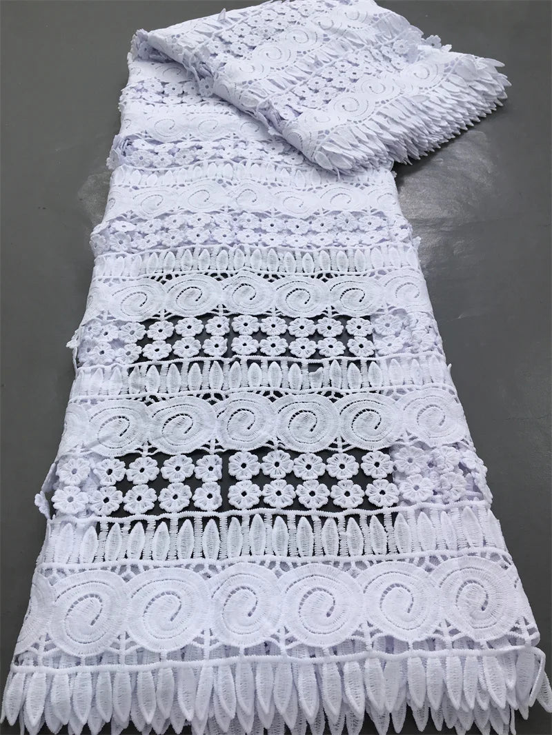 Kalume African Guipure Cord Lace Fabric with Sequins 2025 High Quality Nigerian Lace Fabrics 5 Yards for Wedding Dresses F3610 | Afrocentric