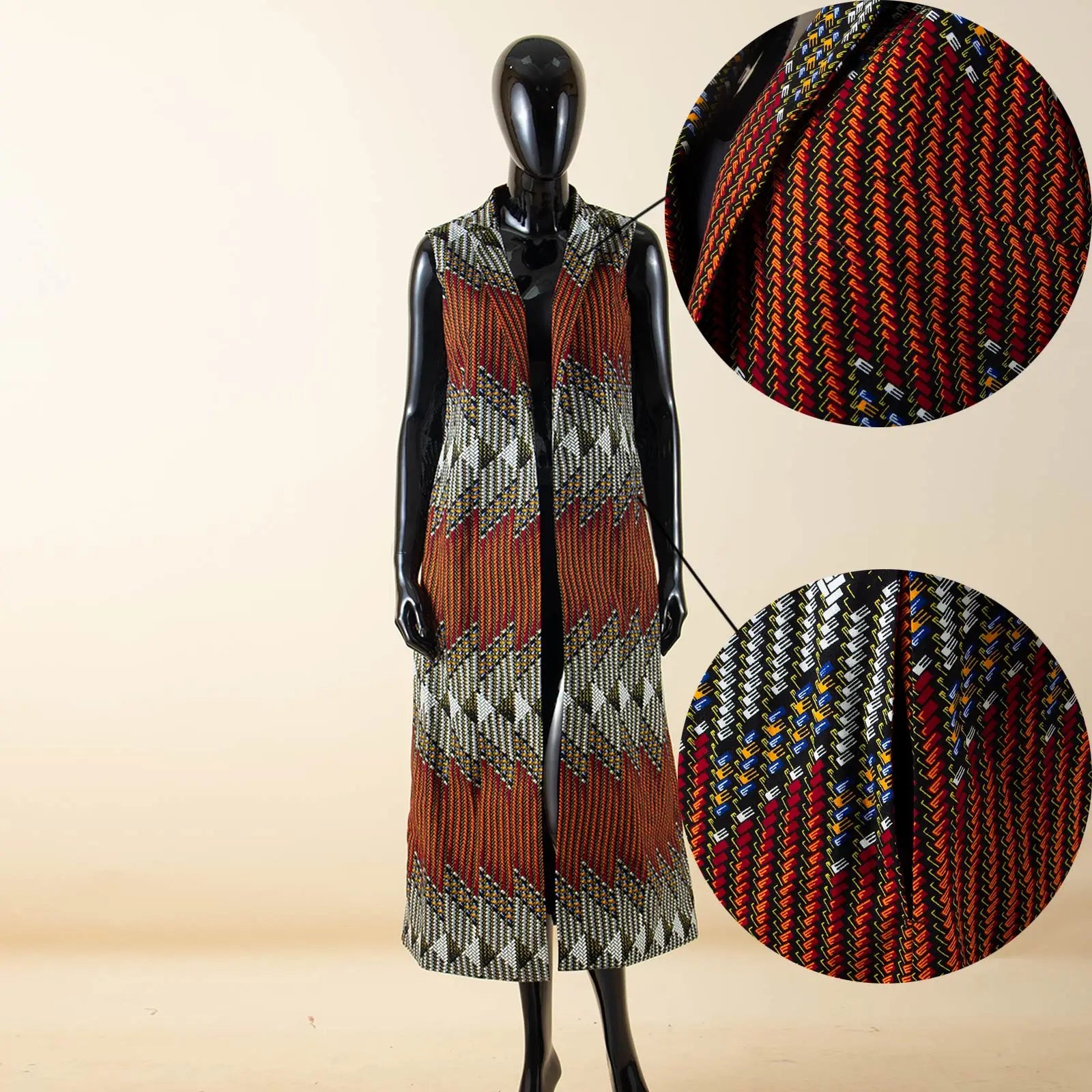 African Print Long Vest for Women and Girls Dashiki Summer Cotton Ankara Mother Jacket Outfits Matching Daughter Clothes 24F041 | Afrocentric