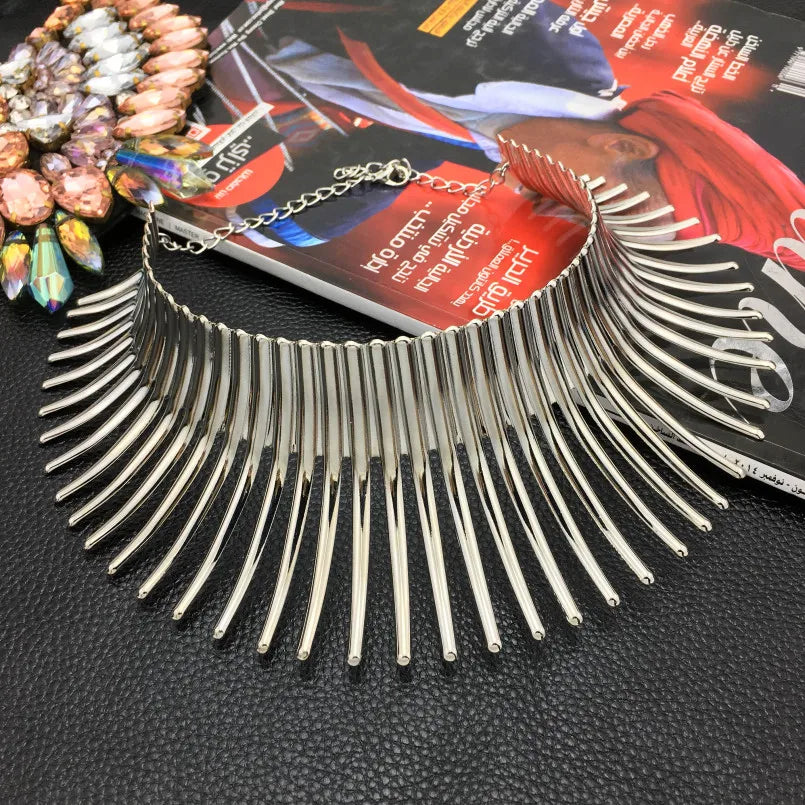African Geometric Collar Necklace | Bold Statement Torque for Women | Afrocentric