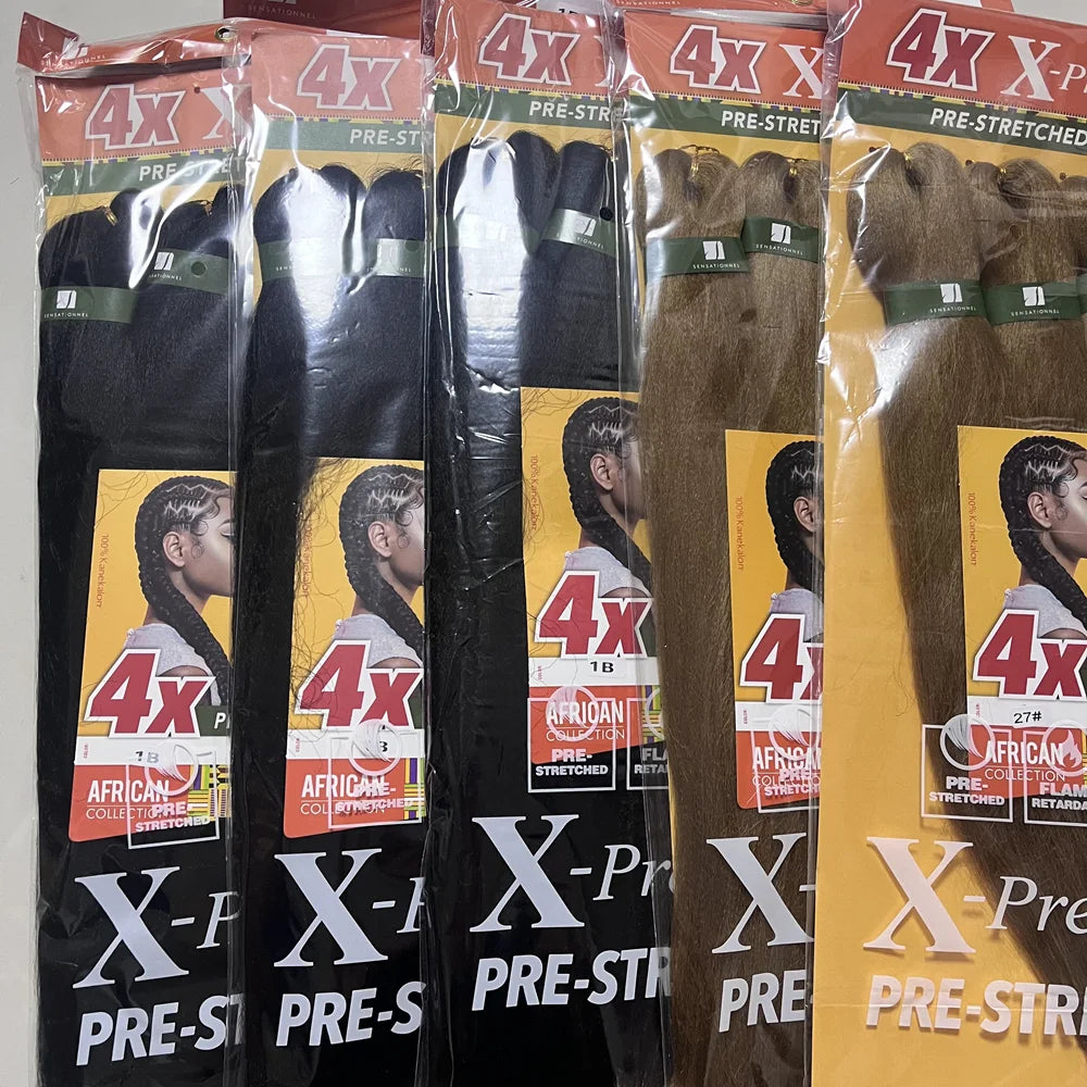 Pre-Stretched Braiding Hair 38" | Kanekalon Yaki Straight 4 Pcs/Lot | Afrocentric