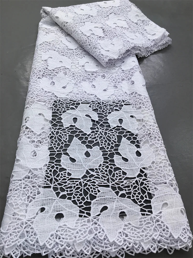 Kalume African Guipure Cord Lace Fabric with Sequins 2025 High Quality Nigerian Lace Fabrics 5 Yards for Wedding Dresses F3610 | Afrocentric