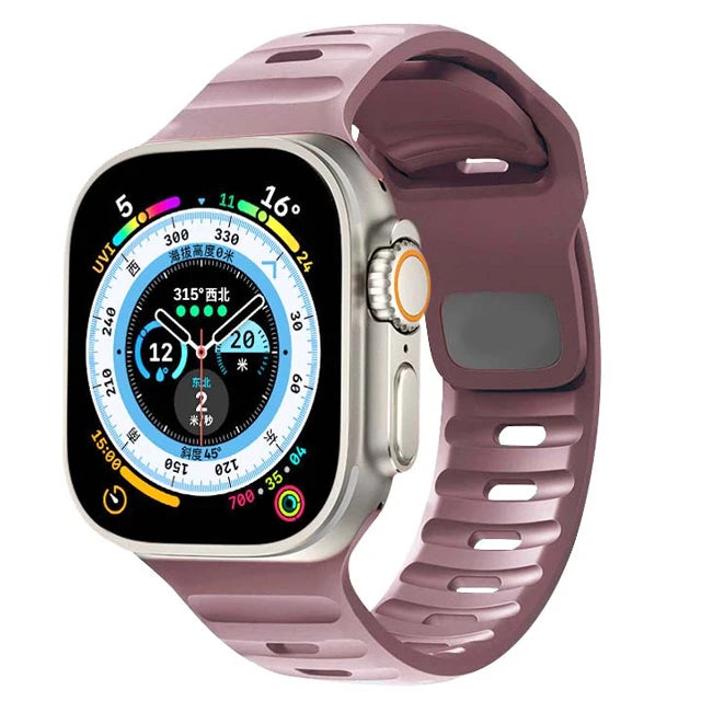 Silicone Sport Band for Apple Watch | Soft Rubber Strap for All Series & Ultra Smoke purple | Afrocentric