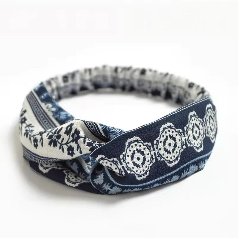 Boho Knot Elastic Headband | Cross Turban Hair Band for Women 8 | Afrocentric