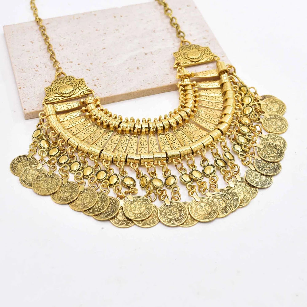 Boho Coin Tassel Choker | Afrocentric