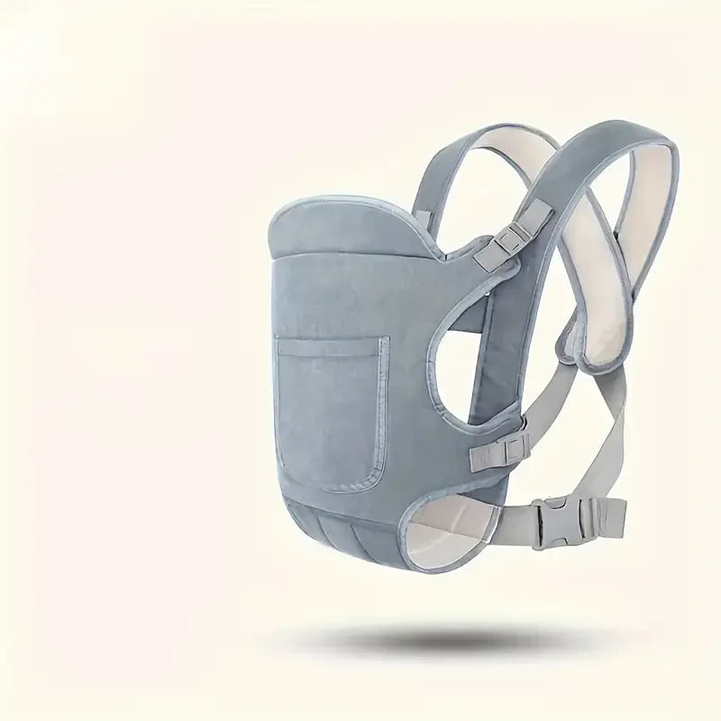 4-in-1 Ergonomic Baby Carrier Backpack - Breathable Infant Sling with Hipseat & Waist Belt Gray | Afrocentric