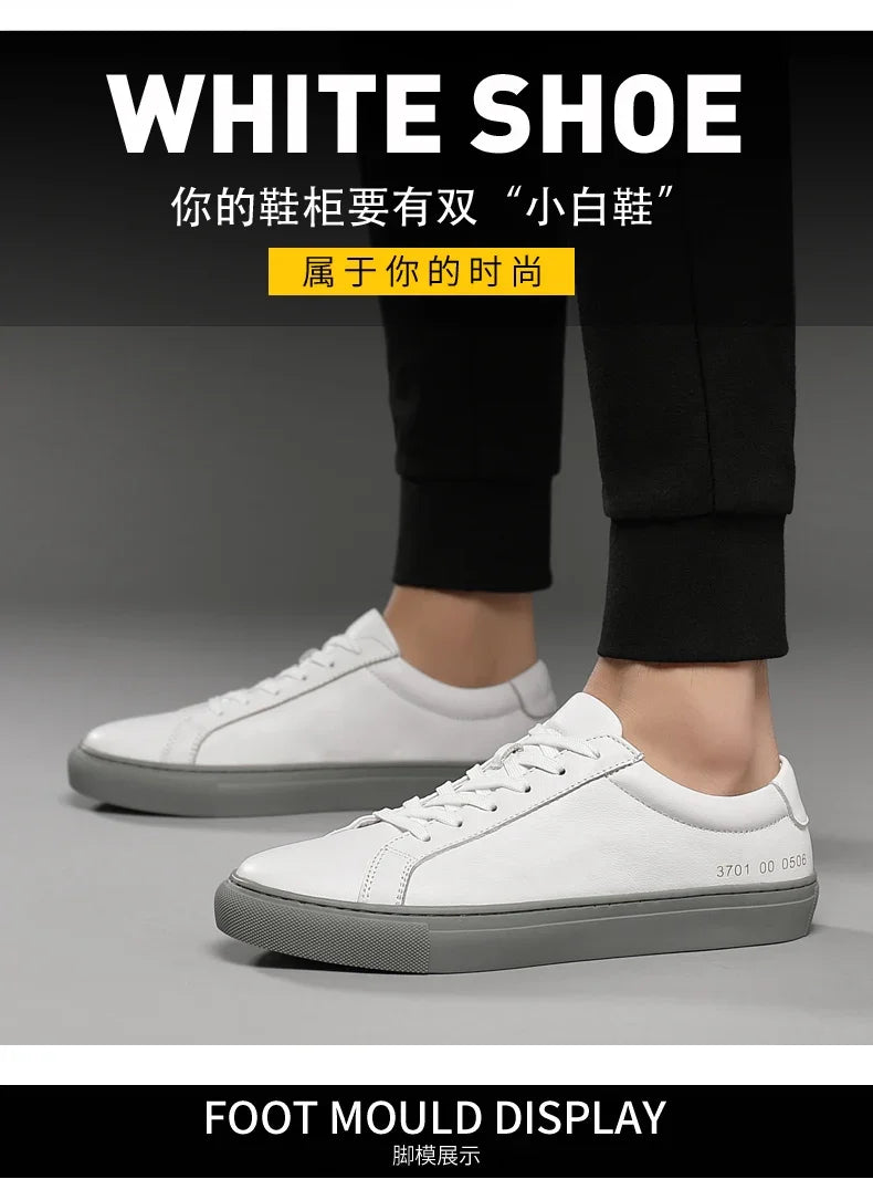 Italian Genuine Leather Men's Shoes 2025 - Designer White Comfortable Walking Shoes | Afrocentric