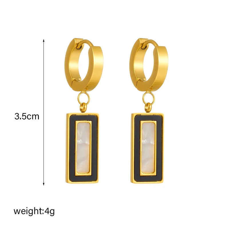 Geometric Crystal Stud Earrings | Stainless Steel Boho Fashion Jewellery | Afrocentric