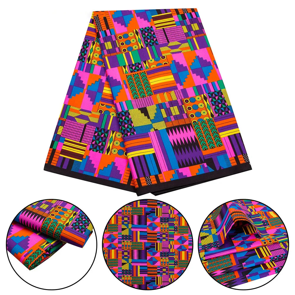 Ankara Prints African Dress Africa Prints Dimensions Handsewing Textile Veritable Wax Fan Pattern Vibrant Ankara Prints | Afrocentric