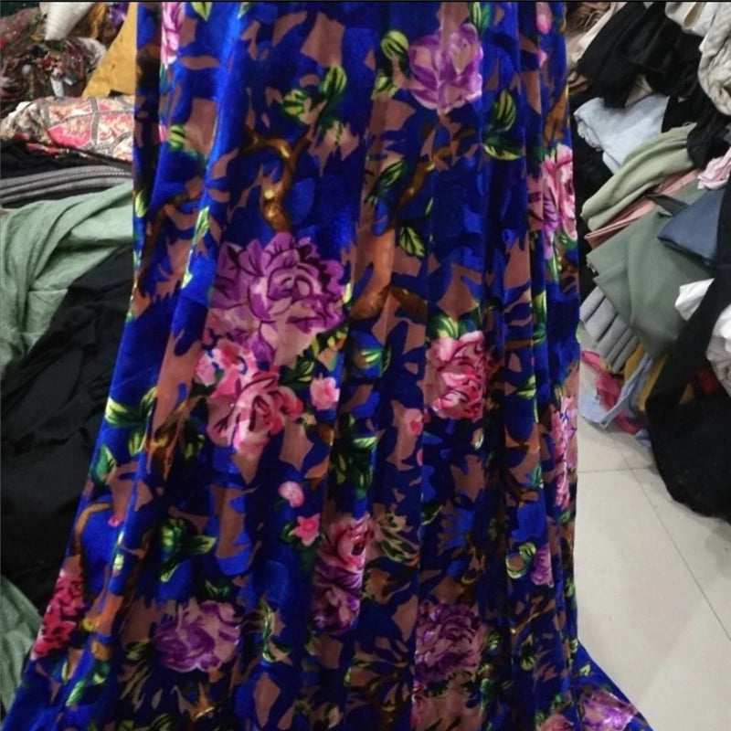 CWW/ Fashionable Velour Lace 5 Yards Soft Modern African Traditional Fabric Clothing Sewing. (0829 | Afrocentric